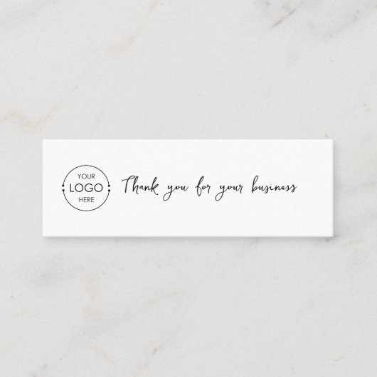 Business Logo Review Link QR-code Bedankt Wit Mini Visitekaartje (Voorkant)