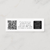 Business Logo Review Link QR-code Bedankt Wit Mini Visitekaartje (Achterkant)