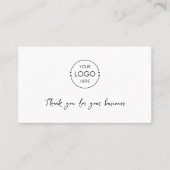 Business Logo Review Link QR-code Bedankt Wit Visitekaartje (Voorkant)