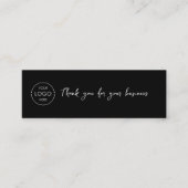 Business Logo Review Link QR Code Bedankt Zwart Mini Visitekaartje (Voorkant)