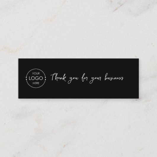Business Logo Review Link QR Code Bedankt Zwart Mini Visitekaartje (Voorkant)