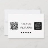 Business Logo Review Link QR Code Thank You White Bedankkaart (Achterkant)