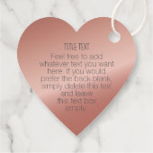 Business Logo Roos Gold Heart Shaped Hang Label (Achterkant)