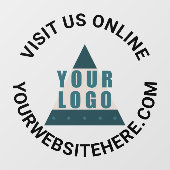 Business Logo Round Black Jouw tekst Aangepaste wi Raamsticker (Vel)