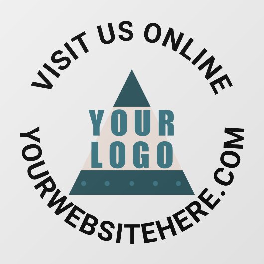 Business Logo Round Black Jouw tekst Aangepaste wi Raamsticker (Vel)