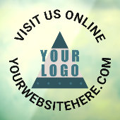 Business Logo Round Black Jouw tekst Aangepaste wi Raamsticker (Vel 3)