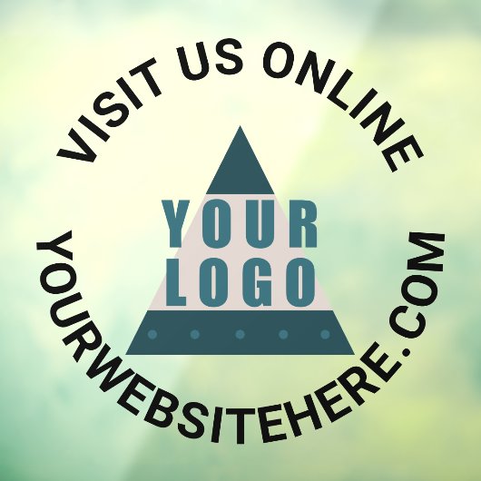 Business Logo Round Black Jouw tekst Aangepaste wi Raamsticker (Vel 3)