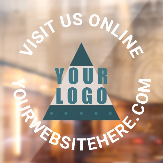 Business Logo Round White Jouw tekst Aangepaste wi Raamsticker (Vel 2)