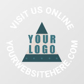 Business Logo Round White Jouw tekst Aangepaste wi Raamsticker (Vel)