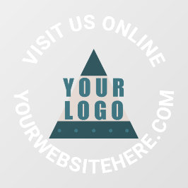 Business Logo Round White Jouw tekst Aangepaste wi Raamsticker