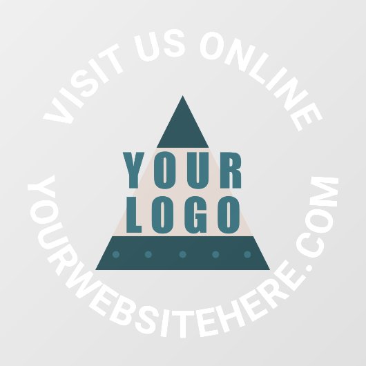 Business Logo Round White Jouw tekst Aangepaste wi Raamsticker (Vel)