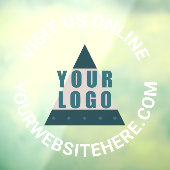 Business Logo Round White Jouw tekst Aangepaste wi Raamsticker (Vel 3)