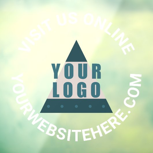 Business Logo Round White Jouw tekst Aangepaste wi Raamsticker (Vel 3)