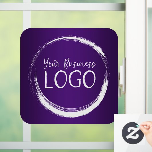 Business Logo Royal Paars Gradient Raamsticker (Huis)