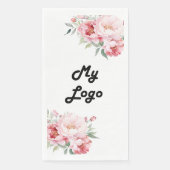 Business logo roze bloemen merk kleur servet (Voorkant)