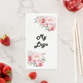 Business logo roze bloemen merk kleur servet (Insitu)