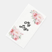 Business logo roze bloemen merk kleur servet (Hoek)