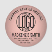 Business Logo Roze Kleur Gedrukt Plastic Medewerke Naamplaatje (Voorkant)