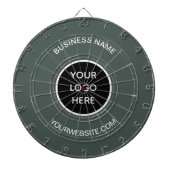 Business Logo Sage Green Company Promotionele Dartbord (Voorkant)