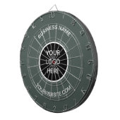 Business Logo Sage Green Company Promotionele Dartbord (Voorkant Rechts)