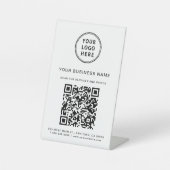 Business Logo Scan me QR-code Reclamebord Met Voetstuk (Voorkant)
