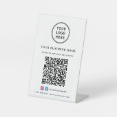 Business Logo Scan Me QR Code Reclamebord Met Voetstuk (Voorkant)