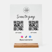 Business Logo Scan om QR-code te betalen Acryl Bord (Voorkant)