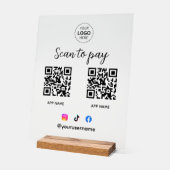 Business Logo Scan om QR-code te betalen Acryl Bord (Hoek)