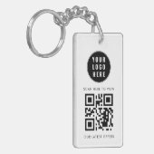 Business Logo Scan QR Code Simple Custom Sleutelhanger (Voorkant Links)