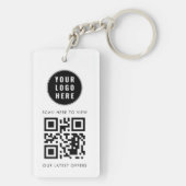 Business Logo Scan QR Code Simple Custom Sleutelhanger (achterkant)