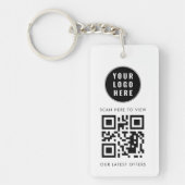 Business Logo Scan QR Code Simple Custom Sleutelhanger (Voorkant)