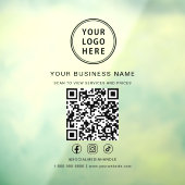 Business Logo Scan To View QR Code Raamsticker (Vel 3)