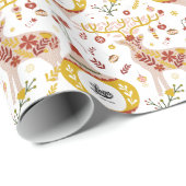 Business Logo Scandinavian Nordic Winter Reindeer Cadeaupapier (Rol Hoek)