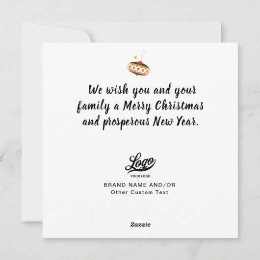 Business Logo Scandinavian Nordic Winter Reindeer Feestdagenkaart (Achterkant)