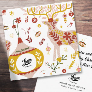 Business Logo Scandinavian Nordic Winter Reindeer Feestdagenkaart