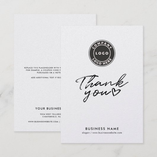 Business Logo Script Modern Bedankt (Voorkant / Achterkant)