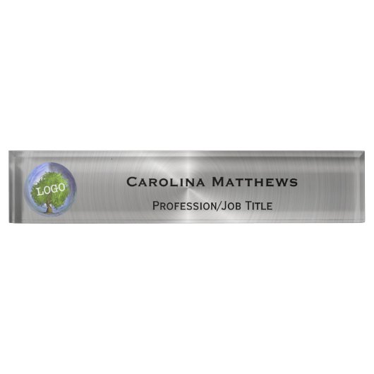 Business Logo Silver Naambordje (Voorkant)