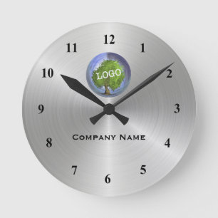 Business Logo Silver Ronde Klok