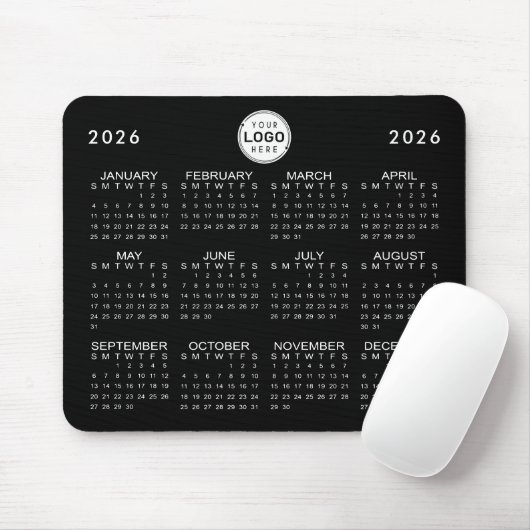 Business Logo Simple 2026 Calendar Aangepaste kleu Muismat (Met muis)