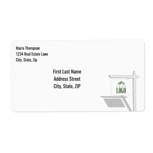 Business Logo Simple Address Label (Voorkant)