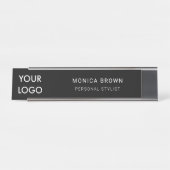 Business Logo Simple Black Bureau Naambordje (Voorkant)