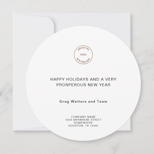 Business Logo Simple Custom-kerstmis Feestdagenkaart (Achterkant)