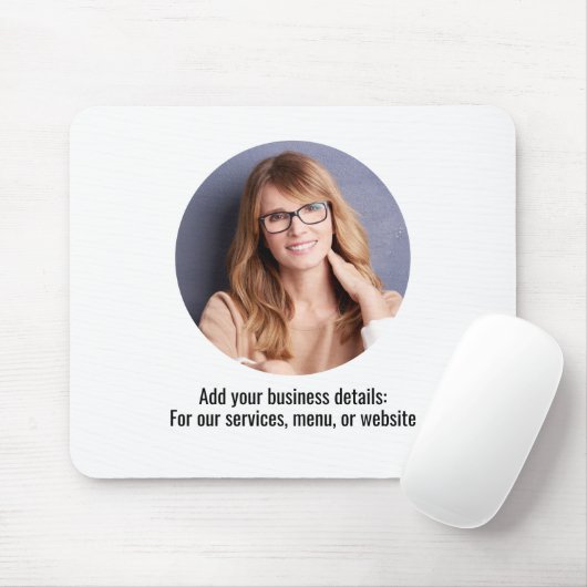 Business Logo Simple Minimal Black en White Muismat (Met muis)