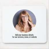 Business Logo Simple Minimal Black en White Muismat (Voorkant)