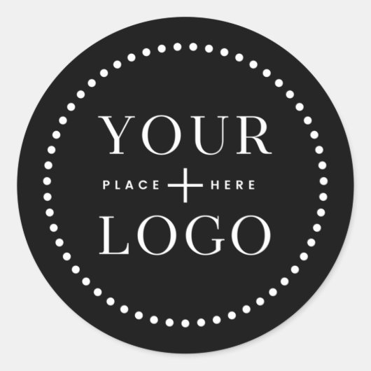 Business Logo Simple Minimal Black Ronde Sticker (Voorkant)