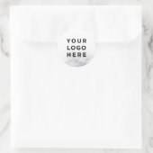 Business Logo Simple White Marble Stickers (Tas)