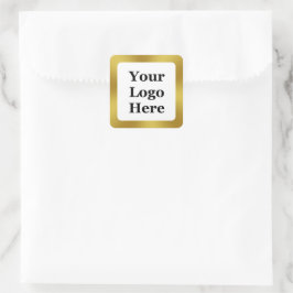 Business Logo Sjabloon Gold en White Branded Vierkante Sticker