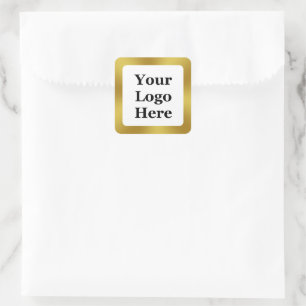 Business Logo Sjabloon Gold en White Branded Vierkante Sticker