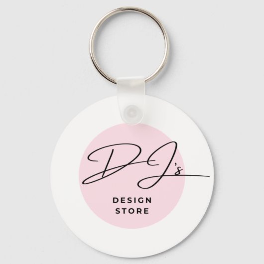 Business Logo Sleutelhanger ronde met een witte b/ (Voorkant)