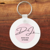 Business Logo Sleutelhanger ronde met een witte b/ (Voorkant)
